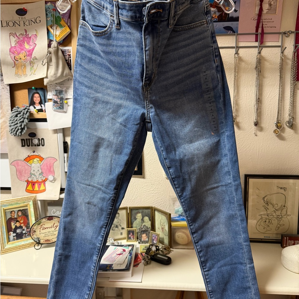 American Eagle Outfitters Blue Skinny Jeans Distressed Size 6 Short